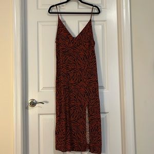 Animal print midi dress